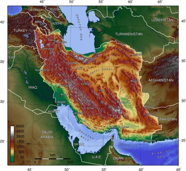 Iran Topographic map